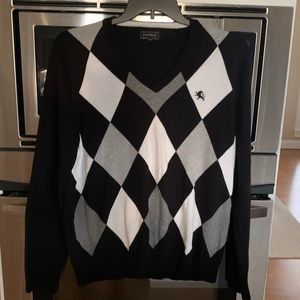NWOT Express Sweater Size Large Black, White and Gray